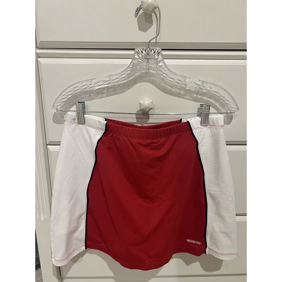 *WILSON* Red Fitted Tennis Skirt With Shorts Sz M Skort - Picture 1 of 4